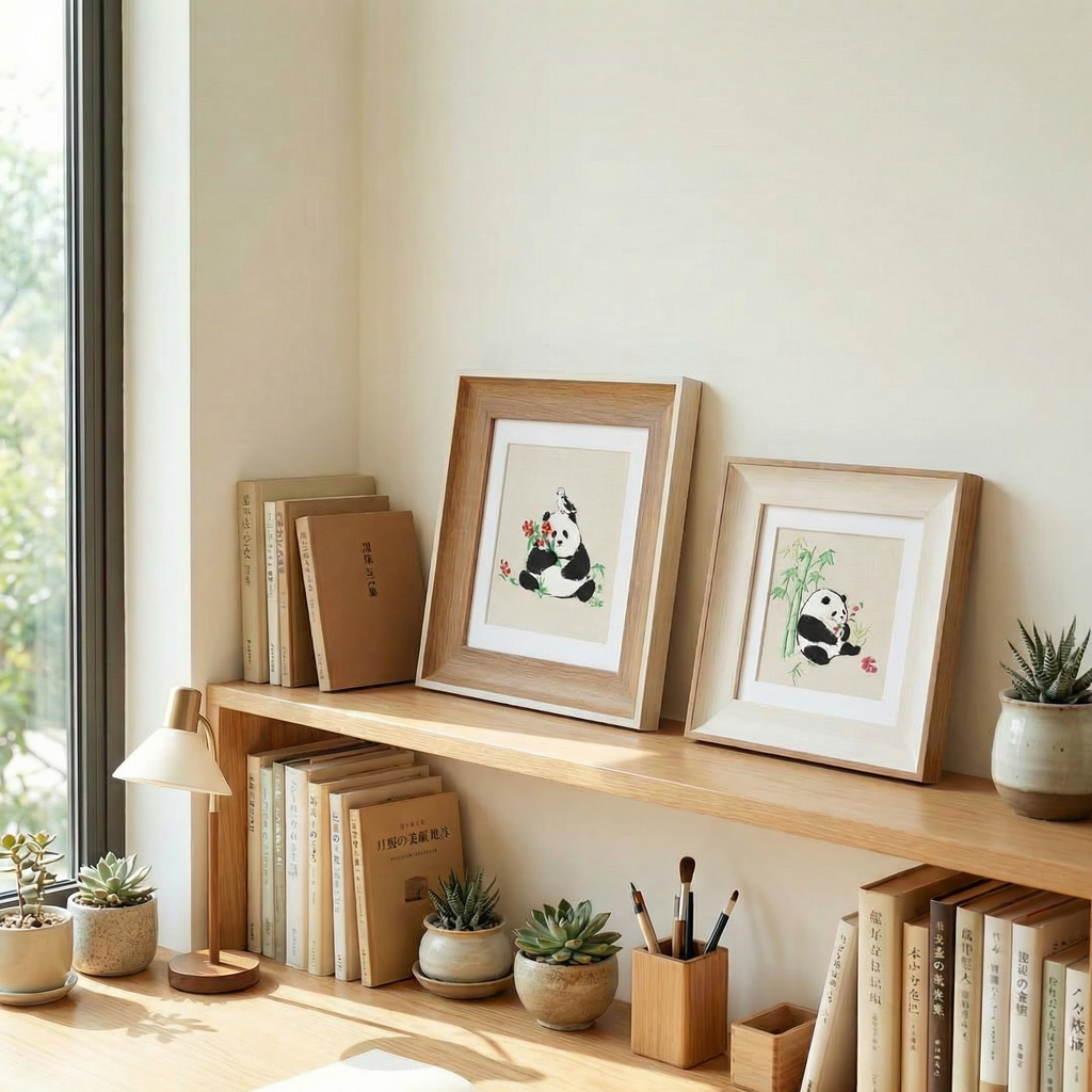 Shu Embroidery Panda Framed Art