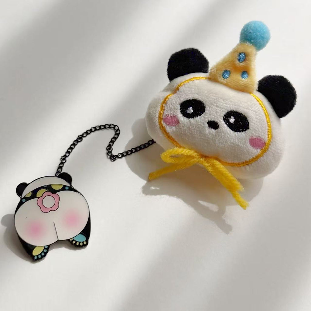パンダ＆クッキーのふわふわチェーンブローチ