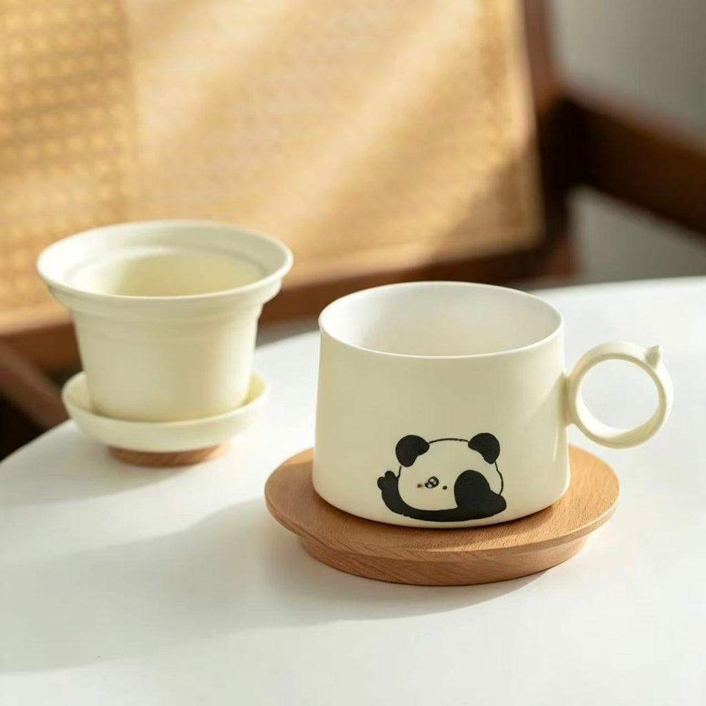パンダの茶こし付きマグカップ