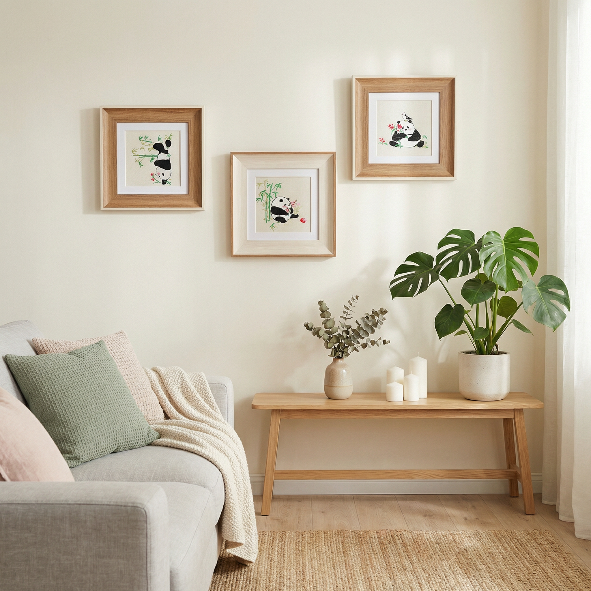 Shu Embroidery Panda Framed Art