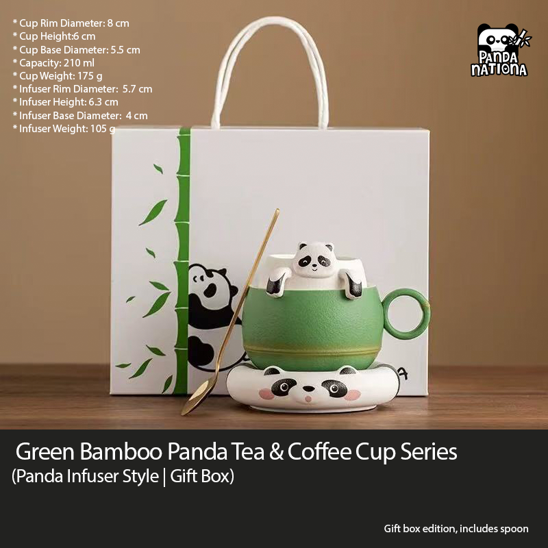 Green Bamboo Panda Tea & Coffee Cup Series